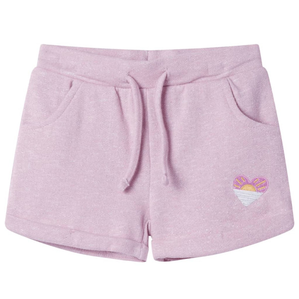 Pantalones cortos infantiles con cordón color lila mixto 140 D