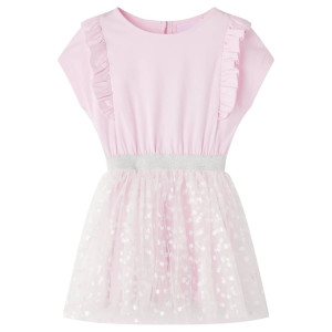 Vestido para niños volantes rosa claro 104 D