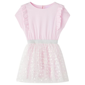 Vestido para niños volantes rosa claro 128 D