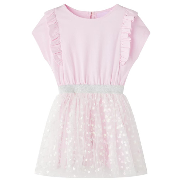 Vestido para niños volantes rosa claro 128 D