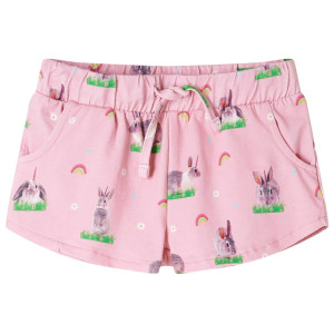 Shorts infantil rosa claro com cordão 128 D