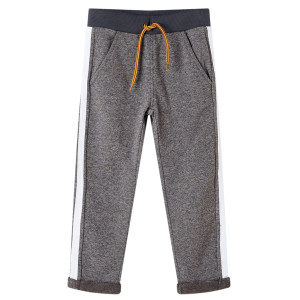 Pantalón de chándal infantil gris oscuro mélange 140 D