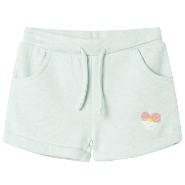 Pantalones cortos infantiles con cordón verde menta claro mixto 92 D