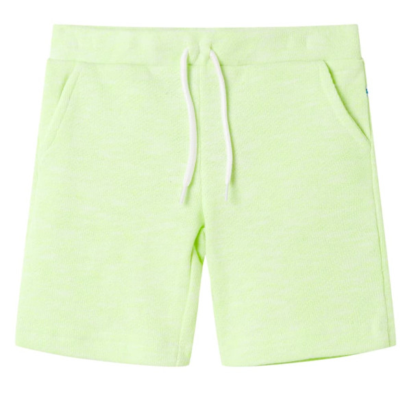 Pantalón corto de niños con cordón amarillo neón 116 D