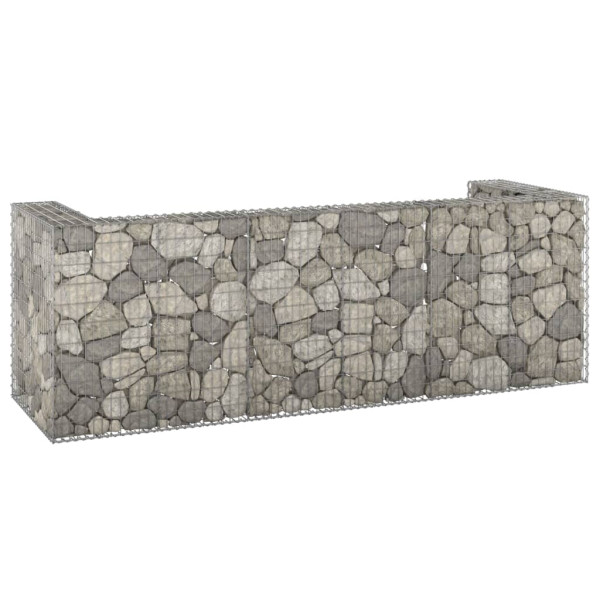 Muro gaviones para contenedor basura galvanizado 325x100x110 cm D