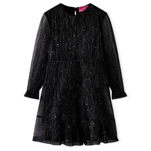 Vestido para niños de manga larga negro 128 D