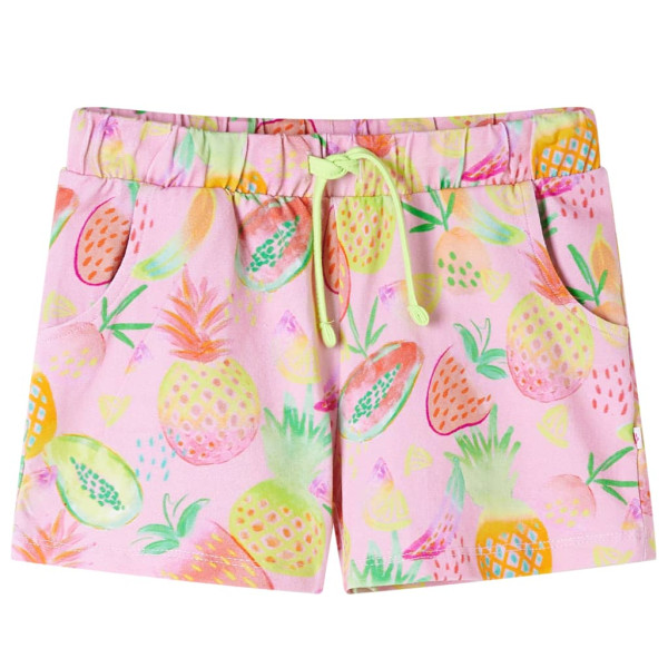 Pantalón corto infantil con cordón rosa suave 116 D