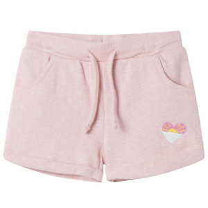 Pantalones cortos infantiles con cordón rosa claro mixto 92 D