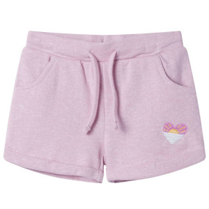 Pantalones cortos infantiles con cordón color lila mixto 104 D