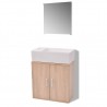 Conjunto de mueble y lavabo 3 piezas beige 2