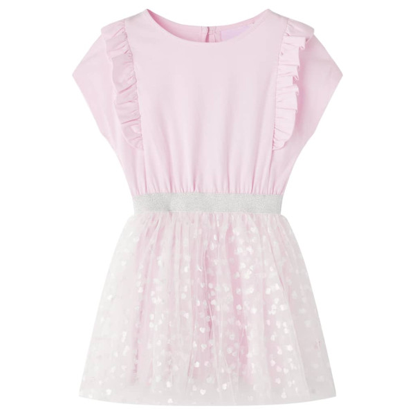 Vestido para niños volantes rosa claro 116 D