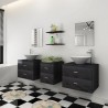 Set muebles para baño con lavabo y grifo 9 uds Negro