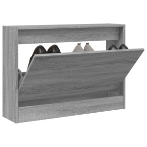 Zapatero de madera de ingeniería gris Sonoma 80x21x57 cm D