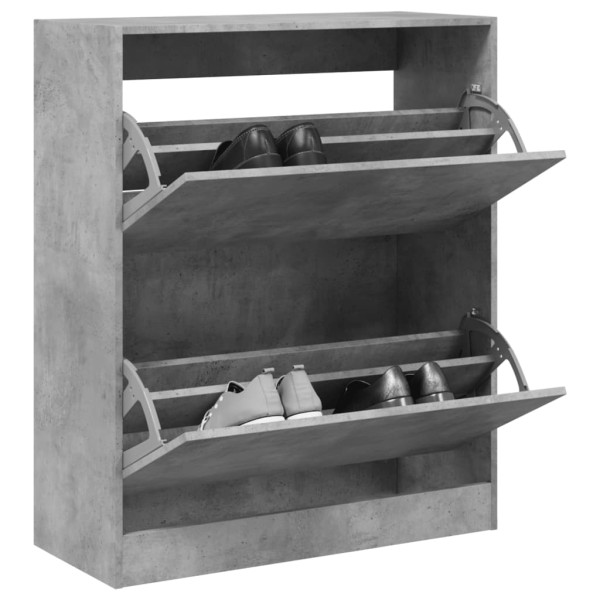 Zapatero de madera de ingeniería gris hormigón 80x34x96.5 cm D