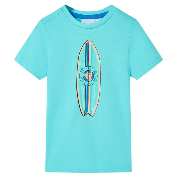 Camiseta infantil de manga corta color aguamarina 104 D