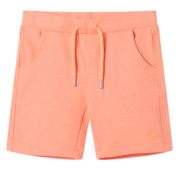 Pantalón corto infantil con cordón naranja neón 116 D