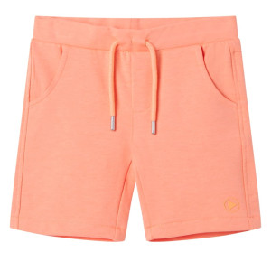 Pantalón corto infantil con cordón naranja neón 140 D