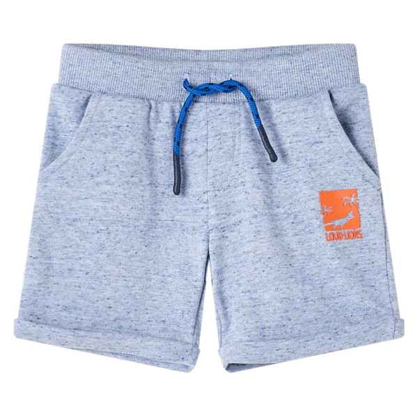 Pantalones cortos de niños con cordón azul mélange 104 D