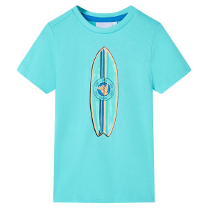 T-shirt infantil de manga curta com aquamarine 116 D