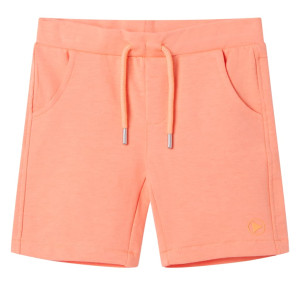 Pantalón corto infantil con cordón naranja neón 104 D