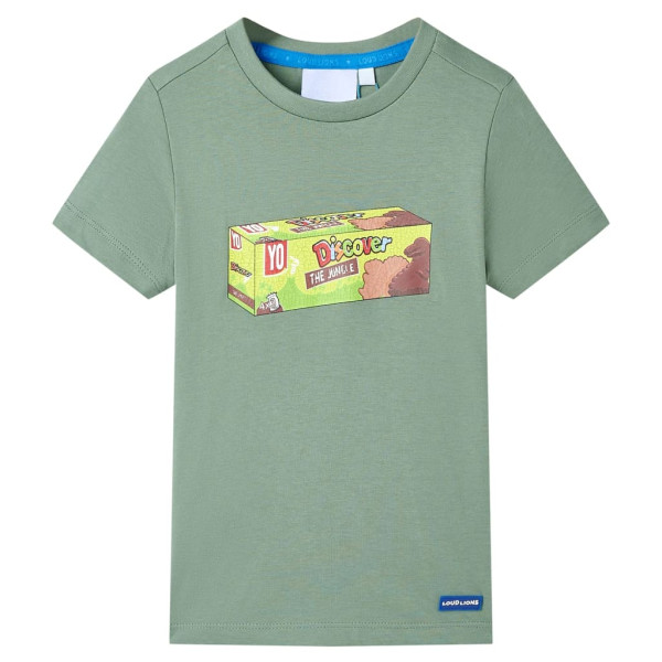 Camiseta de manga corta de niños caqui 140 D