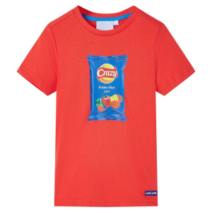 Camiseta de manga corta de niños rojo 116 D