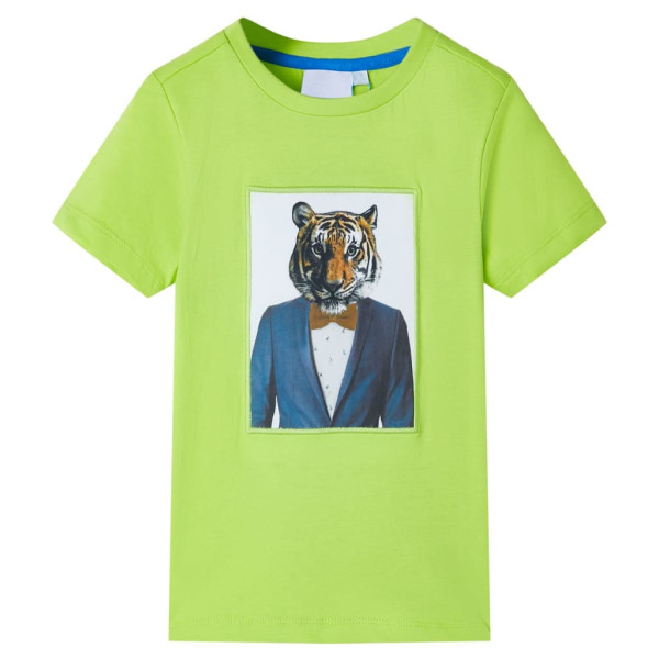 Camiseta de manga corta de niños color lima 140 D