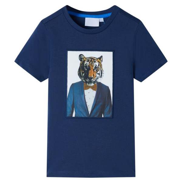 Camiseta infantil de manga corta azul oscuro 92 D