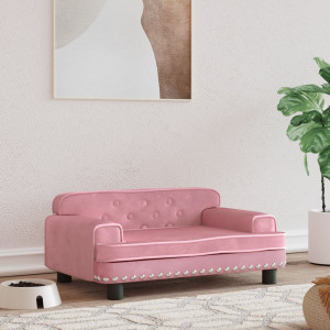 Cama para cães de veludo rosa 70x45x30 cm D
