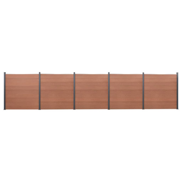 Conjunto de painel de cerca WPC marrom 872x186cm D