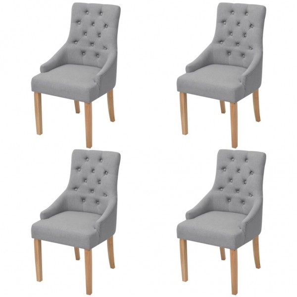 Cadeiras de jantar 4 unidades tecido cinza claro D