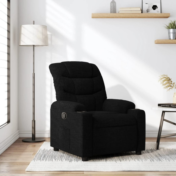 Cadeira reclinável de tecido preto D