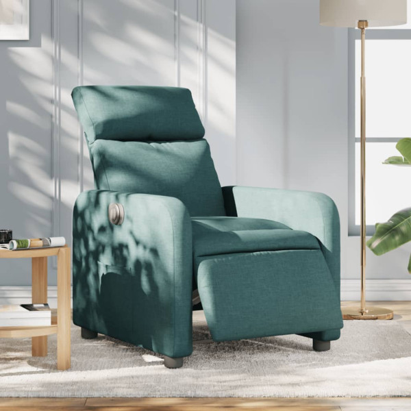 Sillón reclinable eléctrico tela verde oscuro D