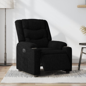 Sillón reclinable eléctrico de tela negro D