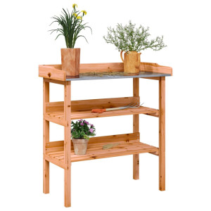 Mesa para plantas con estantes madera abeto marrón 78x38x82.5cm D