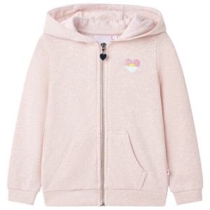 Sudadera de niños con capucha y cremallera rosa claro mezcla 116 D