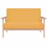 Conjunto de sofás 2 pcs tecido amarelo 4