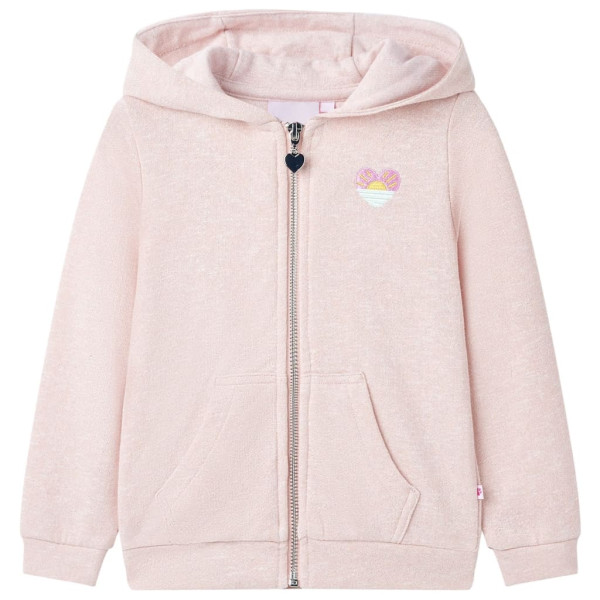 Sudadera de niños con capucha y cremallera rosa claro mezcla 104 D