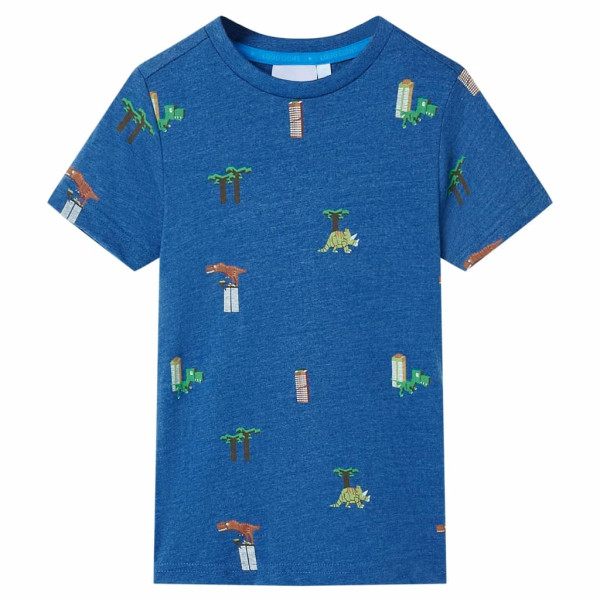 Camiseta de niños azul oscuro mélange 140 D