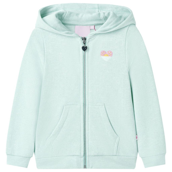 Sudadera de niños con capucha y cremallera verde mint claro mezcla 128 D