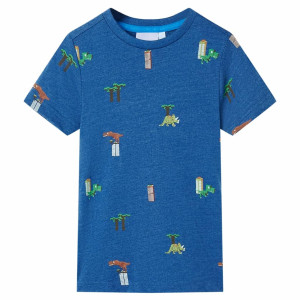 Camiseta de niños azul oscuro mélange 128 D