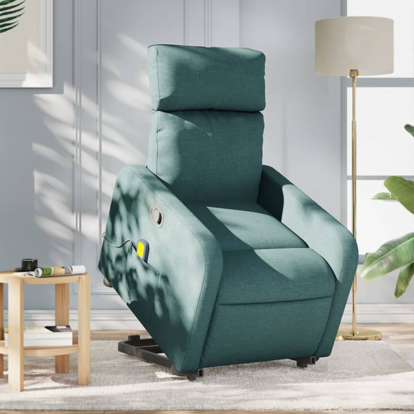 Cadeira de massagem reclinável de pé de tecido verde escuro D