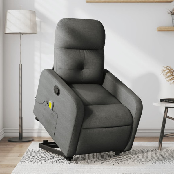 Cadeira de massagem reclinável de pé de tecido cinza escuro D