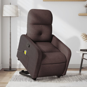 Cadeira de massagem reclinável de pé de tecido marrom escuro D