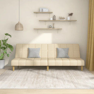 Sofá cama de 2 plazas tela color crema D