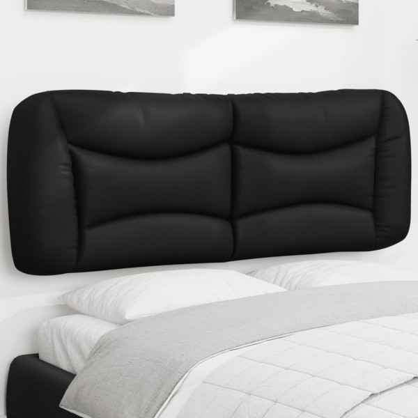 Cabeça de cama acolchada de couro sintético preto 120 cm D