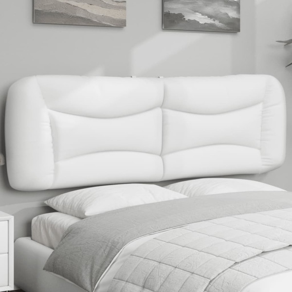 Cabeça de cama acolchada de couro sintético branco 160 cm D