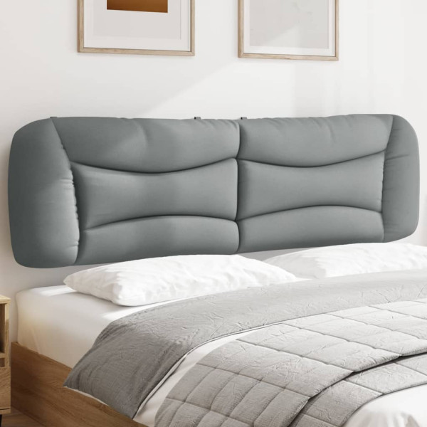 Cabecero de cama acolchado tela gris claro 180 cm D