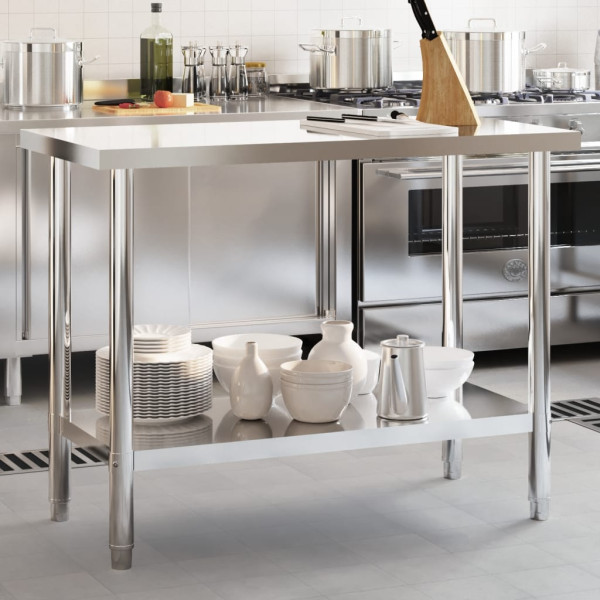 Mesa de trabajo de cocina acero inoxidable 110x55x85 cm D