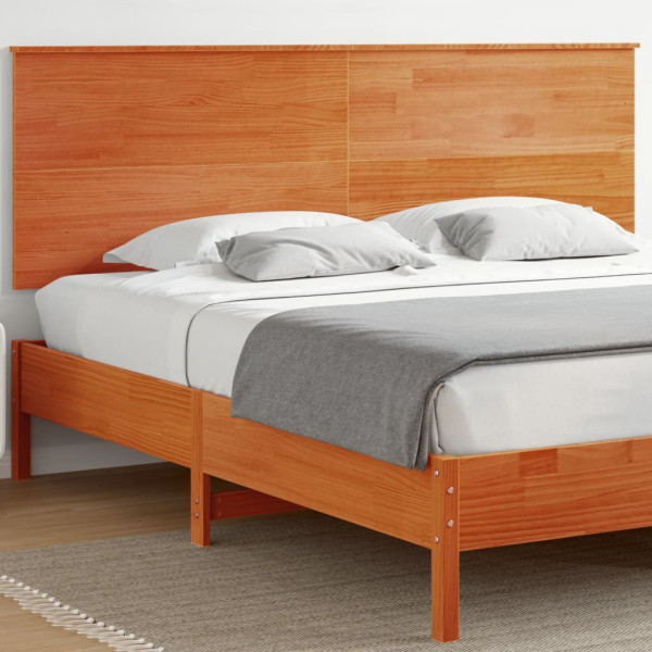 Cabecero de cama madera maciza de pino marrón cera 180 cm D